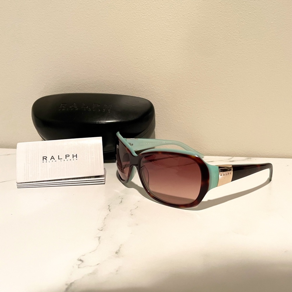 Y2K Ralph Ralph Lauren Sunglasses - RA5005 Aqua & Tortoise Shell - Original Case